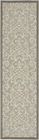 10' Gray And Ivory Indoor Outdoor Area Rug