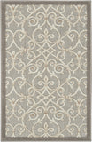3' X 4' Gray And Ivory Indoor Outdoor Area Rug