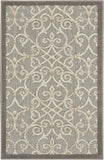 3' X 4' Gray And Ivory Indoor Outdoor Area Rug