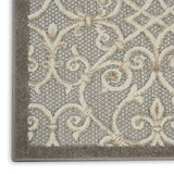 5' X 8' Gray And Ivory Indoor Outdoor Area Rug