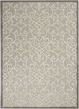 5' X 8' Gray And Ivory Indoor Outdoor Area Rug