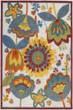6' X 9' Yellow And Ivory Indoor Outdoor Area Rug