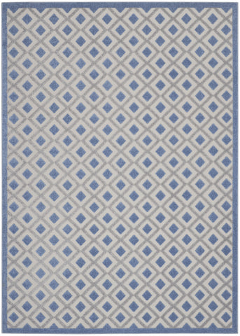 7' X 10' Blue And Gray Indoor Outdoor Area Rug