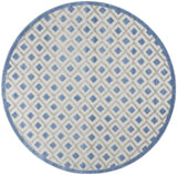 8' Blue And Gray Round Indoor Outdoor Area Rug