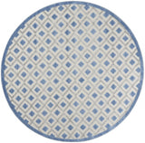 8' Blue And Gray Round Indoor Outdoor Area Rug
