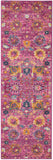 8' X 10' Artichoke Green And Purple Striped Washable Area Rug With UV Protection