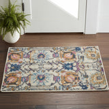 2' X 3' Ivory And Blue Floral Area Rug