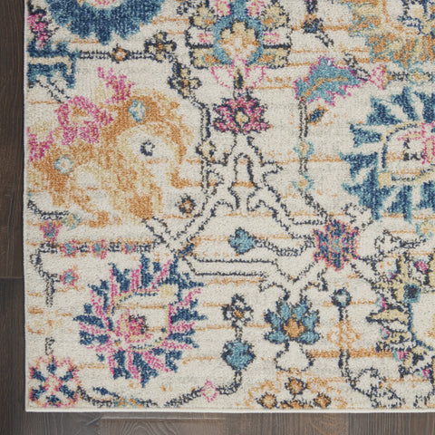 2' X 3' Ivory And Blue Floral Area Rug