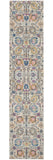 10' Ivory And Blue Floral Runner Rug