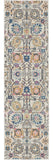 8' Ivory And Blue Floral Runner Rug