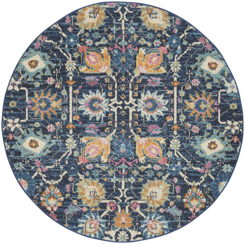 8' X 10' Teal Blue And Ivory Striped Washable Indoor Outdoor Area Rug
