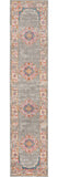 10' Gray And Gold Medallion Distressed Runner Rug