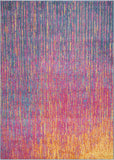 5' X 7' Blue And Orange Abstract Area Rug