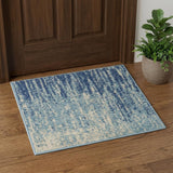 2' X 3' Blue And Ivory Abstract Area Rug