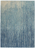 4' X 6' Blue And Ivory Abstract Area Rug