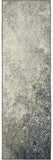 6' Gray And Ivory Abstract Runner Rug