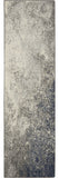 8' Gray And Ivory Abstract Runner Rug