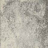 8' Gray And Ivory Abstract Runner Rug