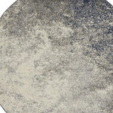 4' Gray And Ivory Abstract Round Rug