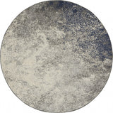 4' Gray And Ivory Abstract Round Rug