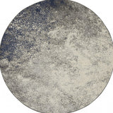 5' Gray And Ivory Abstract Round Rug