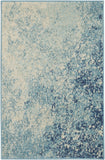 2' X 3' Blue And Ivory Abstract Area Rug