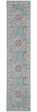10' Blue And Ivory Southwestern Distressed Runner Rug