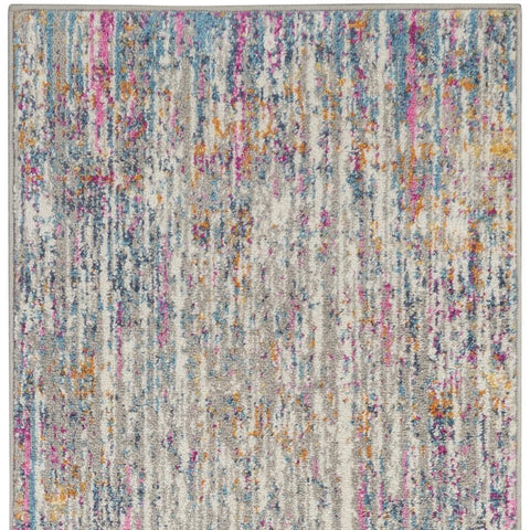 8' X 10' Teal Blue And Ivory Geometric Washable Indoor Outdoor Area Rug