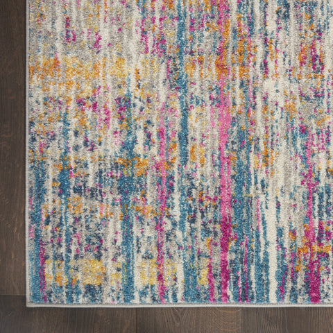 4' X 6' Ivory And Blue Abstract Area Rug