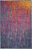2' X 3' Blue And Orange Abstract Area Rug