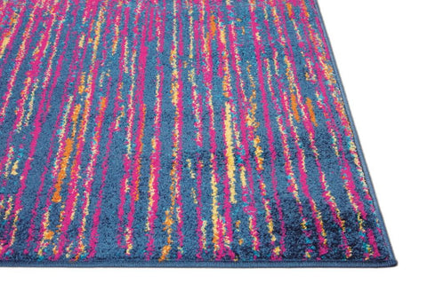 4' X 6' Blue And Orange Abstract Area Rug