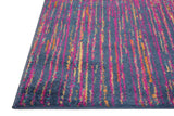 7' X 10' Blue And Orange Abstract Area Rug