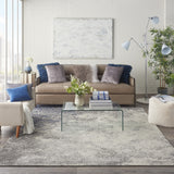 7' X 10' Gray And Ivory Abstract Area Rug