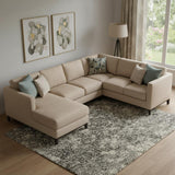 7' X 10' Gray And Ivory Abstract Area Rug