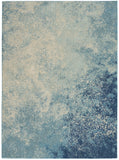 4' X 6' Blue And Ivory Abstract Area Rug