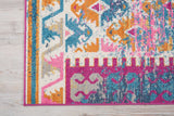 5' X 7' Gray Blue And Orange Ogee Area Rug