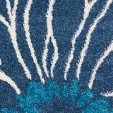 8' X 10' Taupe And Ivory Floral Washable Area Rug With UV Protection