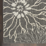 6' Blue And Gray Floral Runner Rug