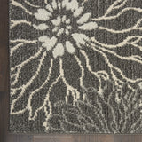 4' X 6' Blue And Gray Floral Area Rug