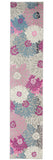 10' Gray And Pink Floral Runner Rug