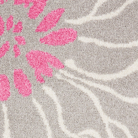 3' X 5' Orange Ivory and Gray Striped Washable Non Skid Indoor Outdoor Area Rug