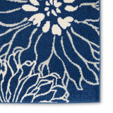 2' X 3' Blue And Ivory Floral Area Rug
