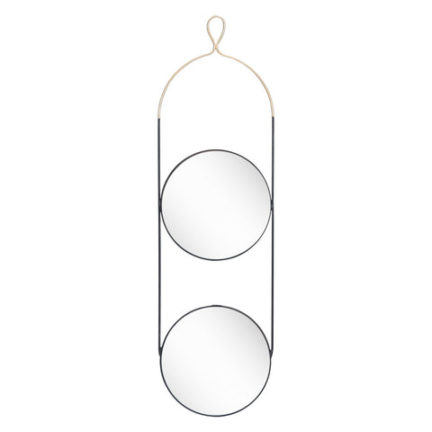 41" Gold And Black Abstract Steel Framed Accent Mirror