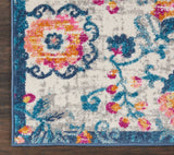 2' X 3' Ivory And Blue Floral Area Rug