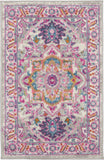 2' X 3' Light Gray And Pink Medallion Area Rug