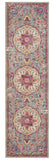 6' Gray And Ivory Medallion Runner Rug