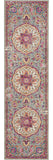 8' Gray And Ivory Medallion Runner Rug