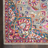 7' X 10' Gray And Ivory Medallion Area Rug