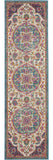 8' Ivory And Blue Medallion Runner Rug