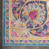 5' X 7' Ivory And Blue Medallion Area Rug